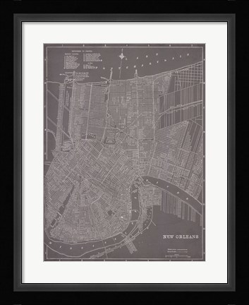 Framed City Map of New Orleans Print
