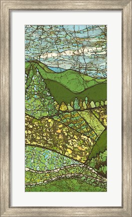 Framed Green Landscape I Print