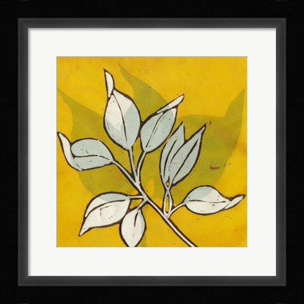 Framed Gold Batik Botanical I Print