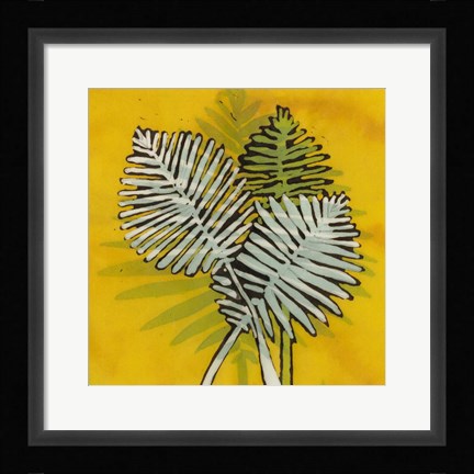 Framed Gold Batik Botanical III Print