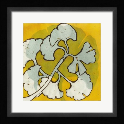 Framed Gold Batik Botanical IV Print