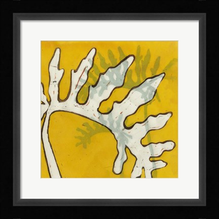 Framed Gold Batik Botanical VI Print