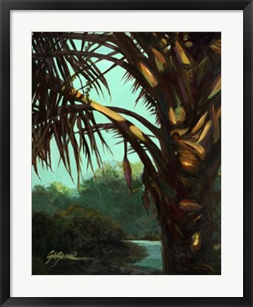 Framed Dark Palm Print