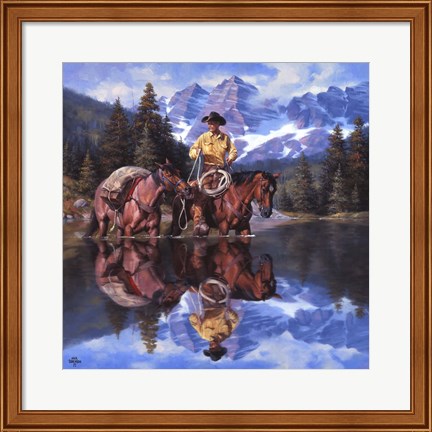Framed Reflections of the Rockies Print