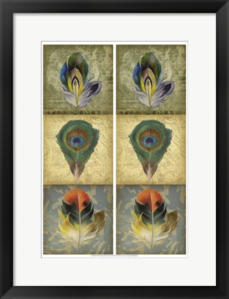 Framed 2-Up Feather Triptych II Print