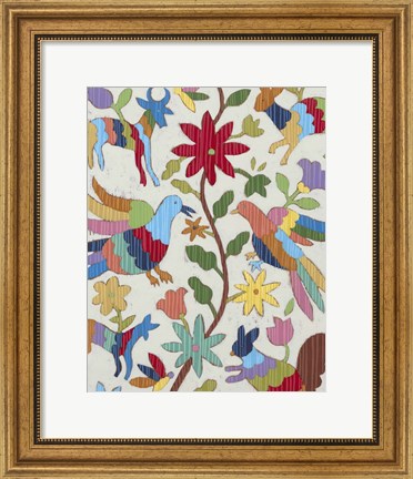 Framed Otomi Embroidery I Print