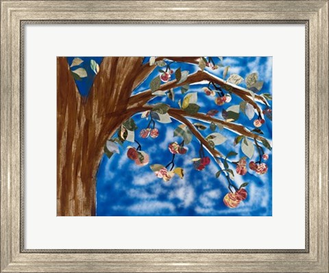 Framed Blue Apple Tree Print