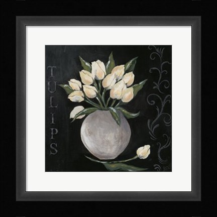 Framed White Tulips Print