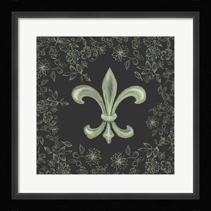 Framed Fleur de Lis - Black Print