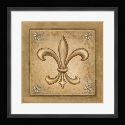 Framed Fleur de Lis - Gold Print