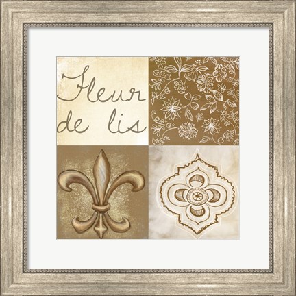 Framed Fleur de Lis Square Print