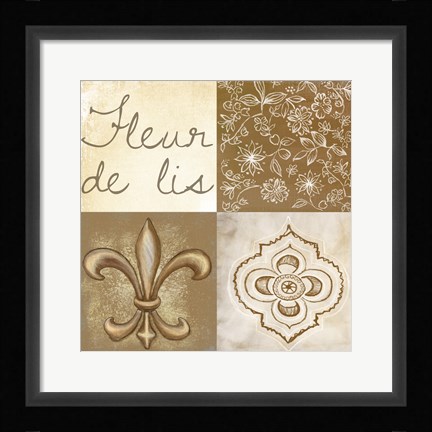 Framed Fleur de Lis Square Print