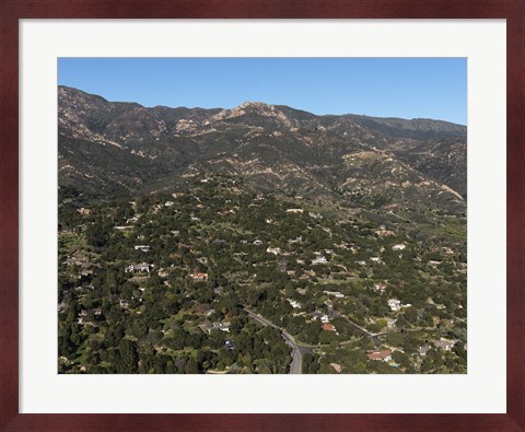 Framed Aerial view of Santa Barbara, California Print