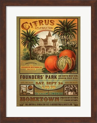Framed 2011 Anaheim Citrus Celebration Print