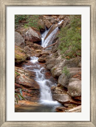 Framed Skinny Dip Falls in Western North Carolina Print