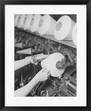 Framed Pickett Yarn Mill Winder Operator High Point, North Carolina Print