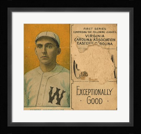 Framed Gilmore, Winston-Salem Team, Baseball Card Portrait Print