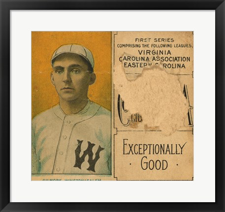 Framed Gilmore, Winston-Salem Team, Baseball Card Portrait Print