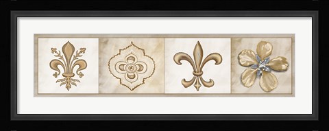 Framed Fleur 4 Panel I Print