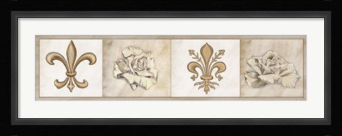 Framed Fleur 4 Panel II Print