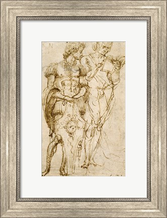 Framed Two Standing Male Figures Print