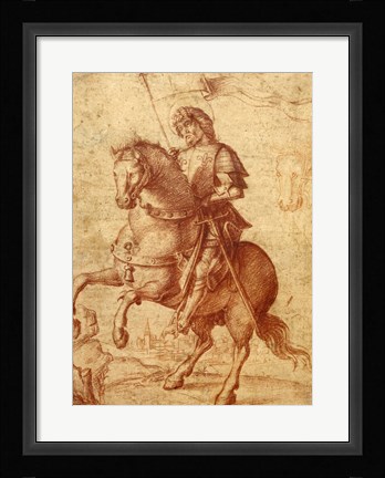 Framed Saint on Horseback Print