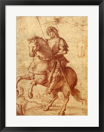 Framed Saint on Horseback Print