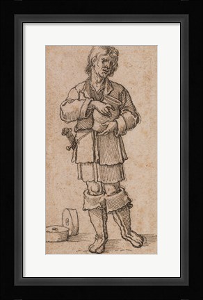 Framed Young Peasant Holding a Jar Print