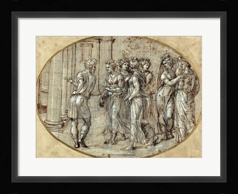 Framed Odysseus and the Daughters of Lycomedes Print