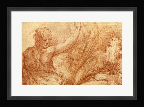 Framed Studies of Saints John the Baptist and Jerome Print