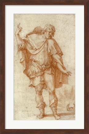 Framed Study of a Male Figure Print