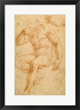 Framed Studies of a Male Nude, a Drapery, and a Hand Print