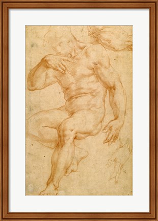 Framed Studies of a Male Nude, a Drapery, and a Hand Print