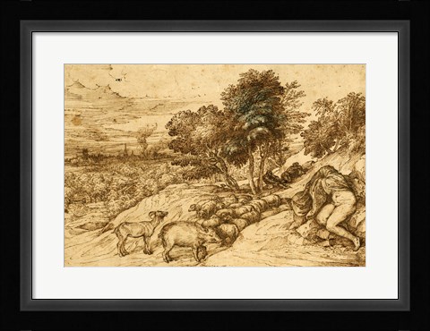Framed Pastoral Scene Print