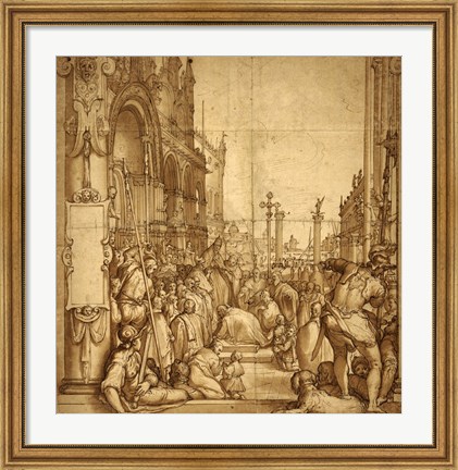 Framed Submission of the Emperor Frederick Barbarossa to Pope Alexander III Print