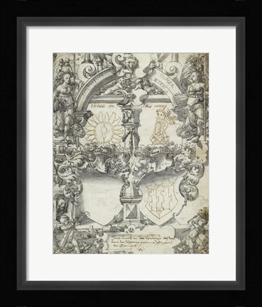 Framed Design for a Marriage Window with the Seasons Spring and Summer Print