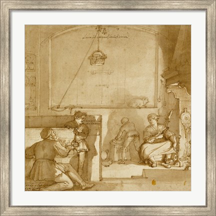 Framed Taddeo in the House of Giovanni Piero Calabrese Print