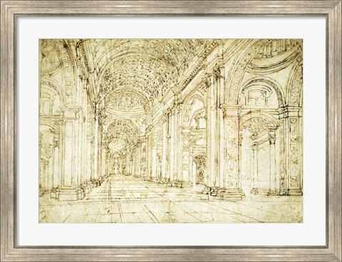Framed Interior of Saint Peter&#39;s Basilica Print
