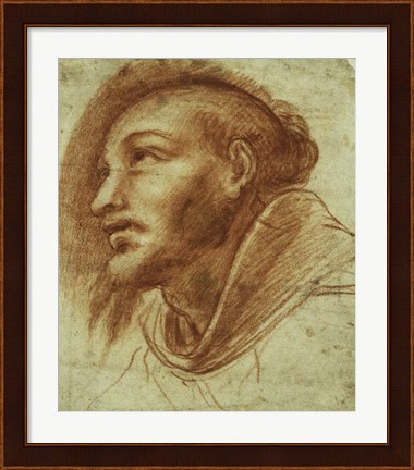 Framed Study of a Franciscan Monk Print