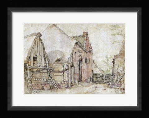 Framed View of a Farm Courtyard Print