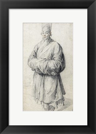 Framed Man in Korean Costume Print