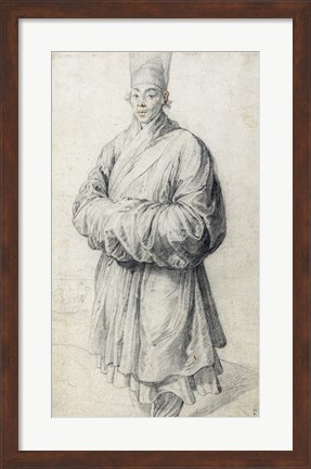 Framed Man in Korean Costume Print