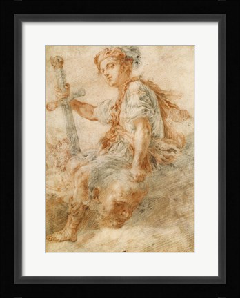 Framed David with the Head of Goliath Print