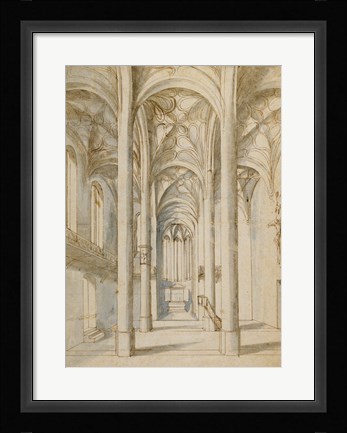 Framed Interior of a Gothic Church Print