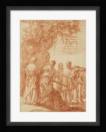 Framed Prophet Elisha and the Shunammite Woman Print