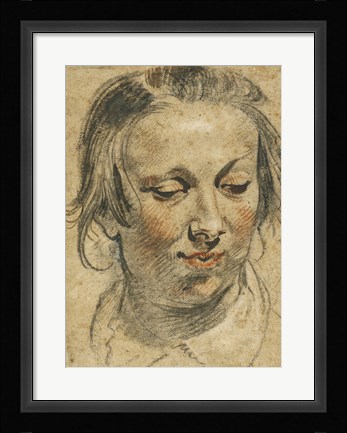 Framed Head of a Woman Print