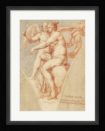 Framed Venus and Cupid after Raphael Print