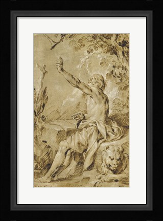 Framed Saint Jerome Hearing the Trumpet of the Last Judgement Print