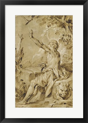 Framed Saint Jerome Hearing the Trumpet of the Last Judgement Print