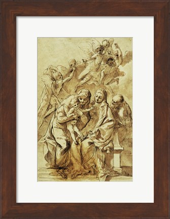 Framed Holy Family with Saint Anne Print